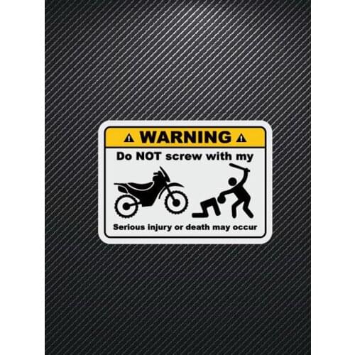 2PCS Funny Warning Mark Do Not Touch My Motorbike Motorcycle Stickers Decals motor van 8cmx5.6cm