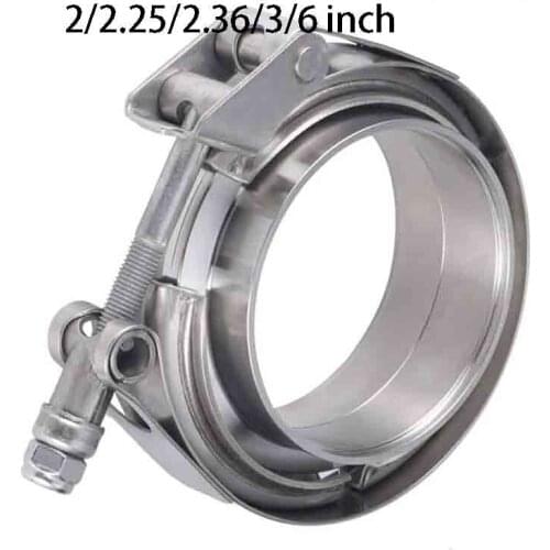 V Band Clamp 2/2.25/2.36/3/6 inch Stainless Steel Quick Release V Band Clamp With Male Female Flange Exhaust Pipe Clamp