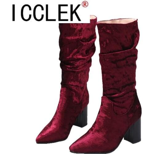New Women Boots Lace Up Sexy High Heels Women Shoes Lace Up Winter Knee-High Boots Warm Size 36-43 2021 Fashion Boots
