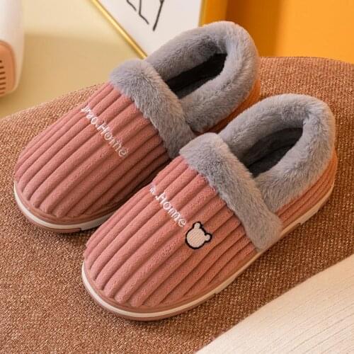 Women Winter Slippers Home Shoes Ladies Warm Plush Indoor Casual Flats Couple Shoe Comfort Female Footwear Plus Size