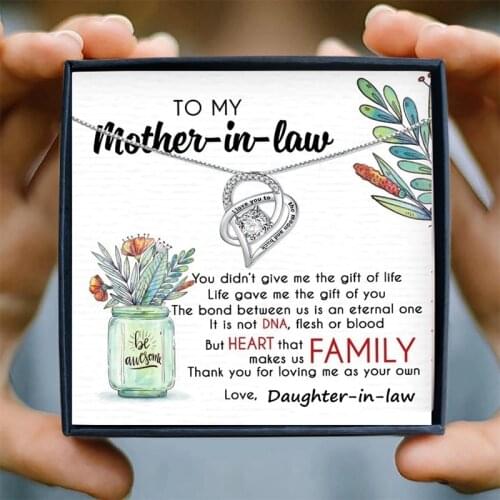 Women Necklace Jewelry Mother in Law Gifts from Daughter Crystal Choker Necklaces & Pendant With Gift Box Collares Kolye Bijoux