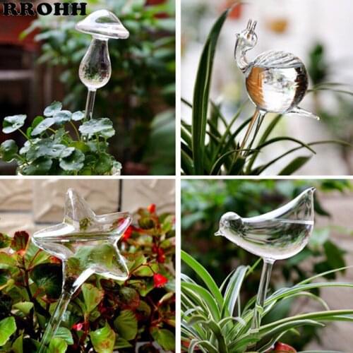 Creative Glass Garden Watering Automatic Water Seepage for Plant Potted Plants Plant Shape Animal Shape Garden Decoration 1pcs