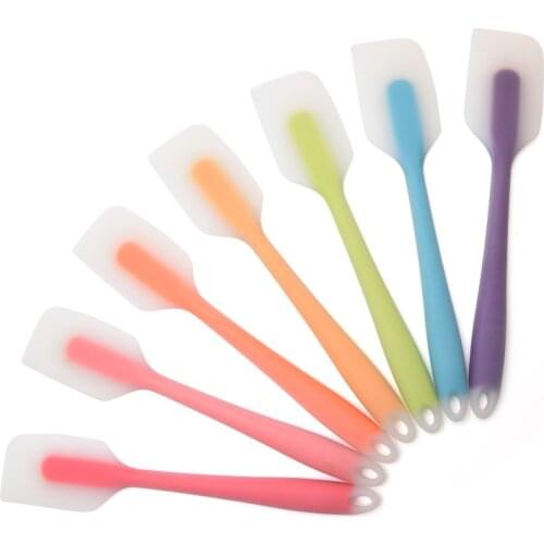 1pc Silicone Cake Cream Spatula Mixing Batter Baking Scraper Food Grade Non Stick Cake Pastry Tools Colourful Baking Scraper