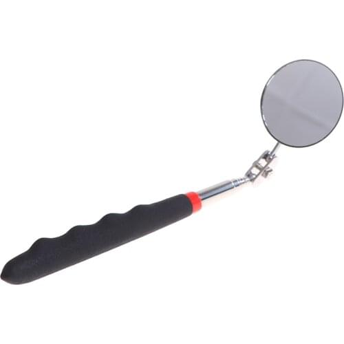 1Pc Utility Retractable Telescopic Inspection Round Mirror Pocket Clip Car Tools