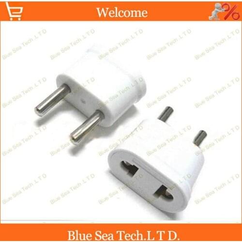 2pcs White AC 250V 10A 2500W ABS+PC+Brsaa 2Pin EU.EN,DIN changeover plug,CE plug to 2Pin socket for travel Free Shipping