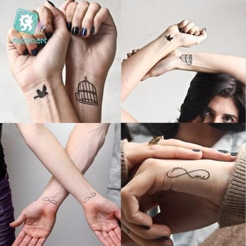 25 Different Classic Black Tatoo Cat Bird Fake Tattoo Tatuajes Hand Tatouage Body Waterproof Temporary Tattoo Sticker Small Taty