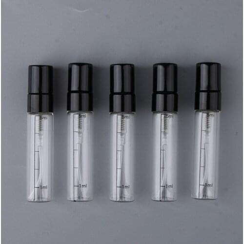 5mL Portable Travel Glass Bottle Fine Mist for Perfume Cologne 5Pcs