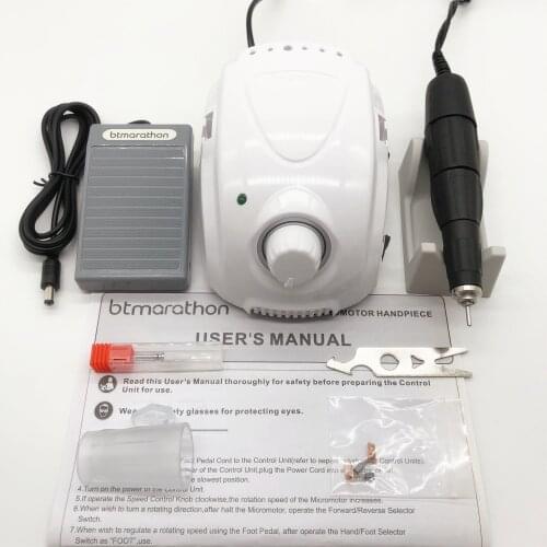 65W btmarathon micro motor + STRONG102L black high quality 35000RPM handle professional nail manicure dental polishing equipment