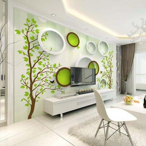 Beibehang Custom wallpaper mural circle tree fresh generation of living room sofa backdrop papel de parede para quarto wallpaper