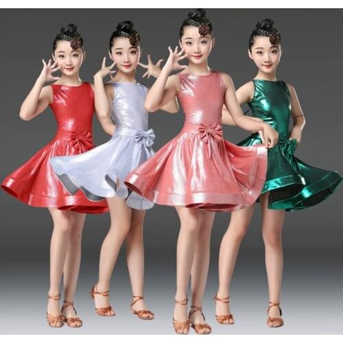 Childrens Latin dance skirt girls Siamese practice competition clothing test performance performance clothing
