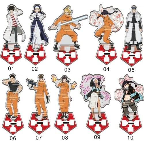 Anime Enen no Shouboutai Fire Force Acrylic Stand Model Plate Toys Desk Action Figures Comic Exhabition Decor Ornaments 15cm