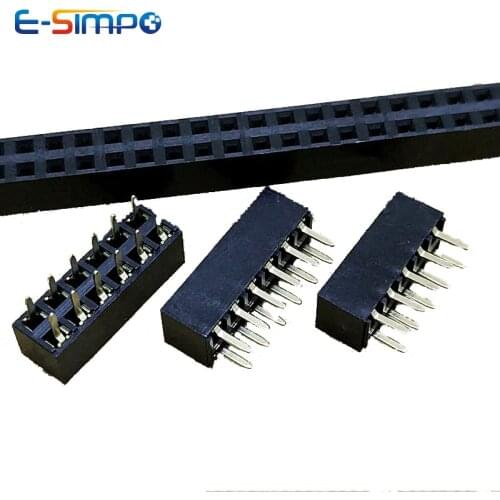 100pcs 2.54mm ph5.0 double row Straight 2X3P/4P/5P/6P/10P/12P/20P/40P pcb board female pin header connector socket