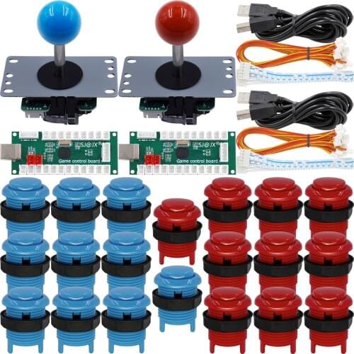 SJ@JX Arcade Game 2 Player Controller DIY Kit Microswitch Button 4&8 Way Joystick USB Encoder Fighting for PC MAME Raspberry Pi