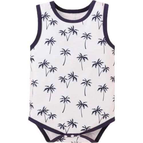 Summer Sleeveless Baby Jumpsuit Floral Baby Romper Newborn Infant Baby Boys Girls Letter Cartoon Sleeveless Romper Clothes