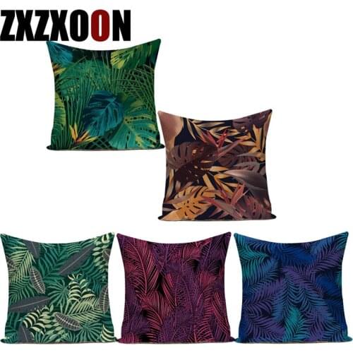 Summer Tropical Plant Cushion Cover Palm Monstera Leaf Decoration Pillowcase Cushion Cover Home Decoration Sofa Pillowcase