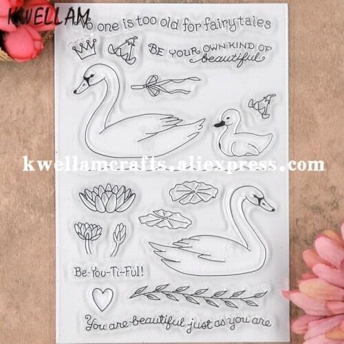 Lotus Duck Flowers Leaves Scrapbook DIY photo cards rubber stamp clear stamp transparent stamp 11x16cm KW8053117