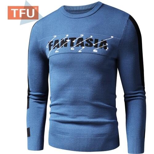 Luulla Mens Autumn Winter Brand New Casual Letter Jacquard Warm Sweater Pullovers Men Fashion Classic Outfit Style Sweaters Men