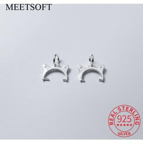 MEETSOFT 925 Sterling Silver Semi-finished Clip Bead Buckle Pendant Connector Clasp Fit 8.5mm Beads DIY Jewelry Accessory