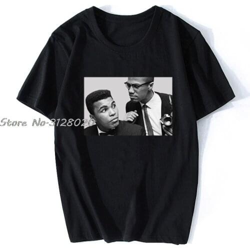 Muhammad Ali Boxer Boxinger Malcolm X The Greatest TShirt T-Shirt Gift Men Cotton TShirt Tees Tops Streetwear Harajuku