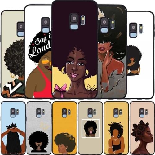 Queen afro black Soft phone Case For Samsung S20 S10 S9 S8 S7 edge Plus Lite Note 8 9 10 A6 A7 A8 A9 2018 Cover