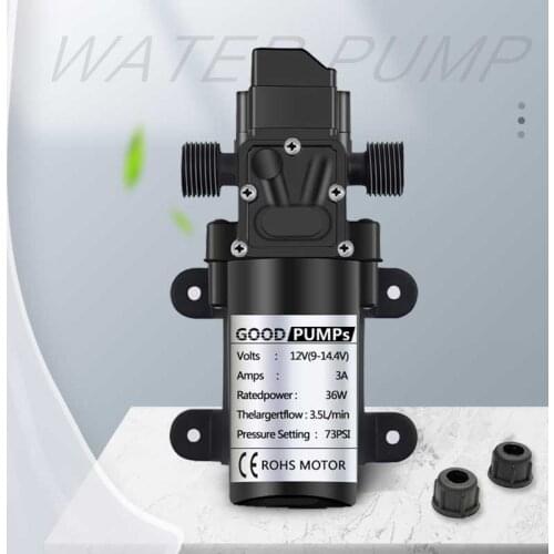 DC 12V 72W 0.8Mpa 5L/Min Micro Electric Diaphragm Water Pump Pressure Car Washing Spray Water Pump with EU power supply