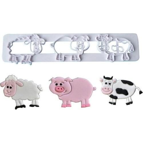 New DIY 3D Silicone Animal Fondant Cake Cutters Molds Silicone Bakeware Mould
