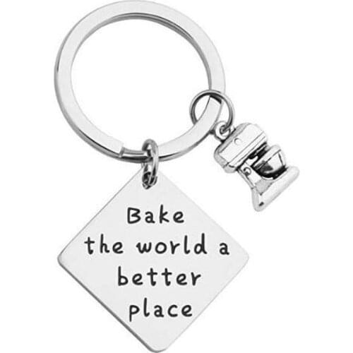 Oeinin Arrtracive Keyring For Men/Women Simple Letter Keychain Make The World A Better Gift Keychain Stainless Steel Brelok