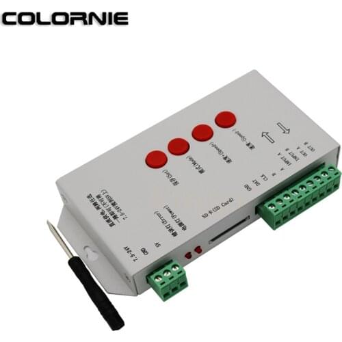 T1000S SD Card Pixel Led Controlle WS2801 WS2811 WS2812B LPD6803 LED 2048 Pixels Controller DC5~24V T-1000S RGB Controller 10pcs