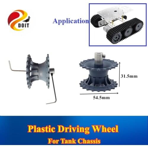 2PCS Plastic Driving Wheel with Coupling 4mm/5mm/6mm For Tank Chassis Crawler Chassis Accessories DIY Parts Motive Wheel