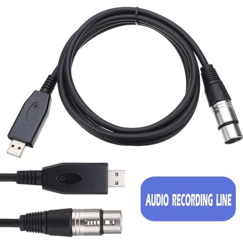 POHIKS 1pc 2 Meters 3 Pin USB Male to XLR Female Mic Converter Cord Durable Microphone Studio Audio Link Cable