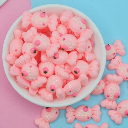 Resin pink candy dessert Flat back for decoration,hair bow center 50pcs/lot 15x32mm