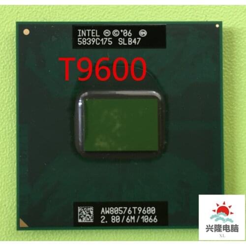 Intel CPU laptop Core 2 Duo T9600 CPU 6M Cache/2.8GHz/1066/Dual-Core Socket 479Laptop processor for GM45 PM45 free shipping