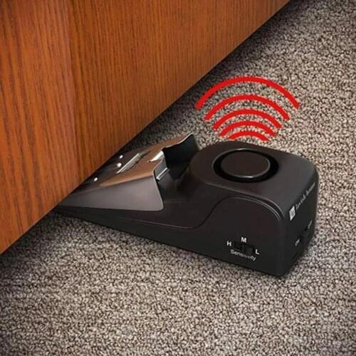 Wireless Door Stop Alarm Portable Hotel Vibration Alarm For Home Dormitory Safety Wedge Shaped Stopper Alert