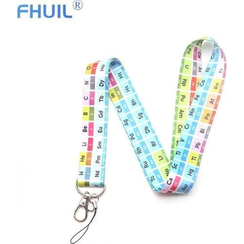 Periodic Table Phone Lanyard for Keys ID Card Pass Keycord Mobile Phone Straps for iPhone 7 8 Wrist Strap Hang Rope Neck Strap