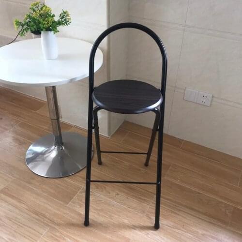 Foldable High-Leg Leisure Chair Kitchen Bar Chairs Nordic Bar stools Backrest BarStools Footstool For Balcony Counter Home