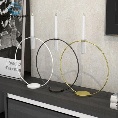 Strongwell Home Supplies Metal Candlestick Round Candle Stand Desktop Furnishings Multifunction Hydroponics Decoration Ornament