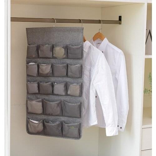 Super Practical Double Sided Underwear Sock Storage Hanging Bag Large Capacity Closet Clothes Hanging Organizer Case with Hook
