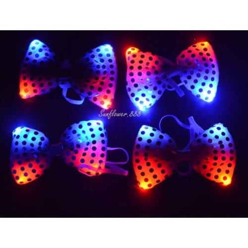 LED Flashing Neck Tie Women Men Light Bow Tie Dancing Performance Show Tie Glow Wedding Party Halloween Christmas Xmas