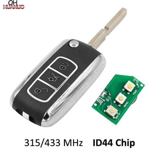 3 Button Silver Modified Smart Remote Key Fob Keyless for BMW Bentley Style 315MHZ 433MHZ With ID44 Chip PCF7935 HU58 Blade