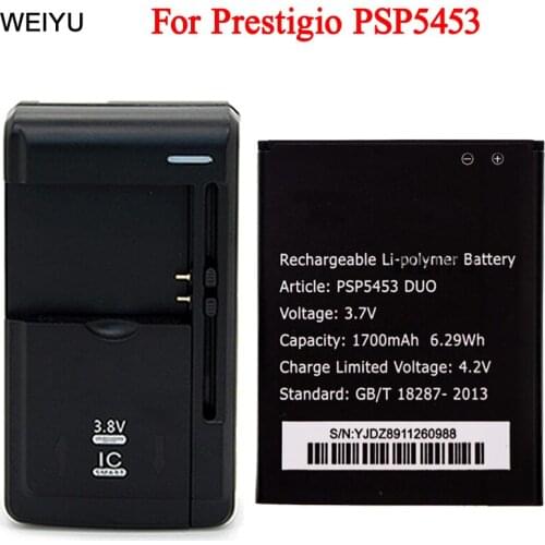 For Prestigio PSP5453 Duo Battery 1700mAh High Quality Accumulator+Universal Charger