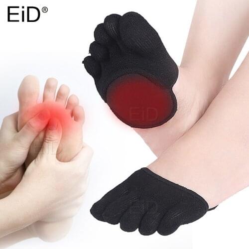 EiD Cotton Inserts Hallux Valgus Corrector Pad Five Toes Separator Silicone Forefoot Pads for Big Toe Orthopedic Inserts Cushion