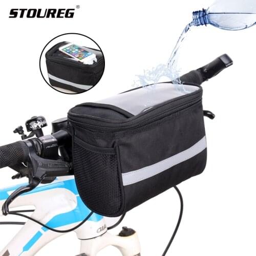 Cycling Bicycle Front Basket With Reflective Strip,Holder Handlebar Pannier Bag Basket,Mountain Bike Accessories Top Frame Bag