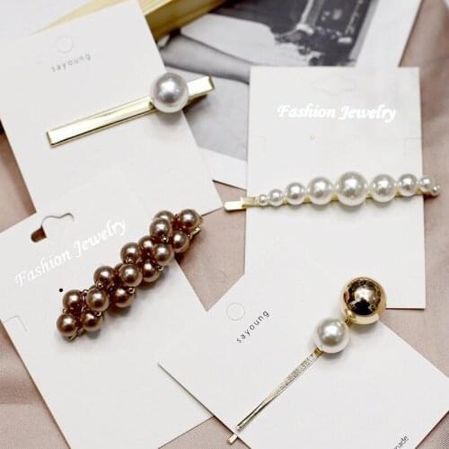 Sweet Girls Hair Clip Women Head Wear Wedding Hair Accessories 4 Style Pearl Hair Clips Cute BB Clip Side Clip