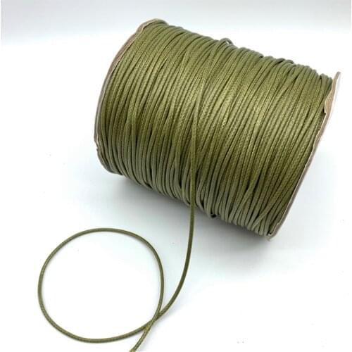 0.5mm 0.8mm 1mm 1.5mm 2mm Army Green Waxed Cotton Cord Waxed Thread Cord String Strap Necklace Rope For Jewelry Making