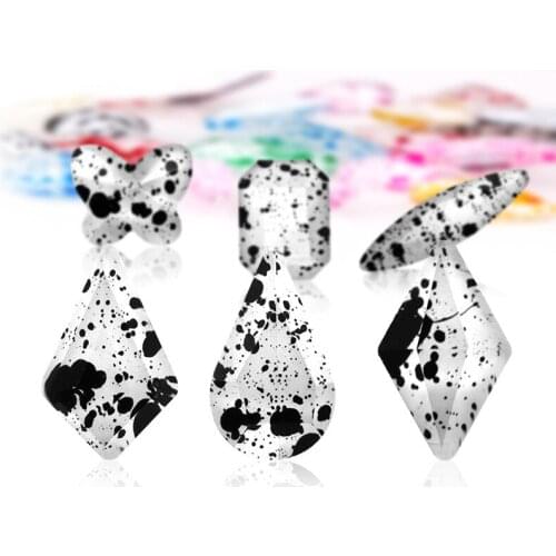 100PCS nail art rhinestone color transparent suitable for each season flat mixed shape DIY nail art 3D decoration on wheels