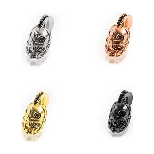 16*8mm warrior helmet crystal micro pave cz zircon cubic zirconia beads DIY Copper necklace charm bracelet connectors dv24