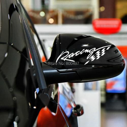 2 x Newest Design Car Decal Racing Rear View Decoration Stickers Car Accessories For Ford Kuga Focus RS Fiesta ST