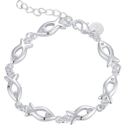 2018 Hot Silver color fish bracelet lucky gift for girls top quality fashion jewelry factory cheap wholesale