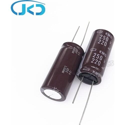 5Pcs 220uF 250V NCC KMG Series 18*40mm Low ESR 250V220uF Aluminum Electrolytic Capacitor NIPPON CHEMI CON