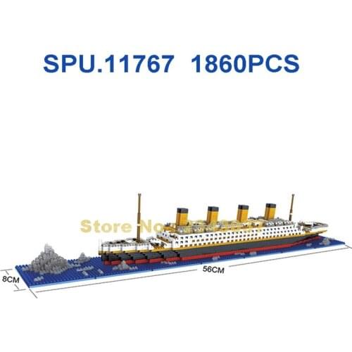 66503 1860pcs Titanic Ship Diamond Mini Building Blocks Toy